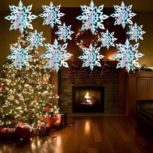 3D dekoratívne girlandy zo snehových vločiek (6 kusov) | HOLOFLAKE