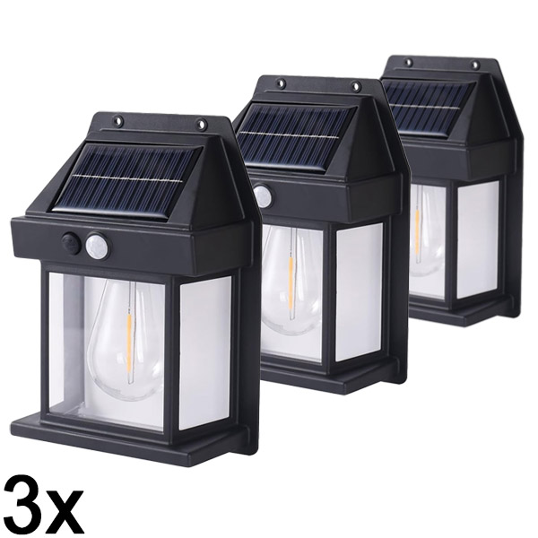 3x Vonkajšie solárne senzorové svetlo pohybu | FLUXLAMP